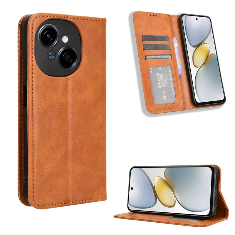 For Tecno Spark Go 2025 Case luxurious Leather Retro Wallet Book Magnetic Protect Cover For Tecno Spark Go 1 Pop 9 Phone Case