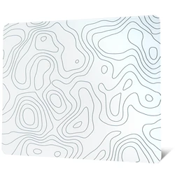 XVX White Glass Mouse Pad Topographic Map Large Glass Gaming Mousepad Hard Mouse Pad for Speed and Precision Suitable for Gaming