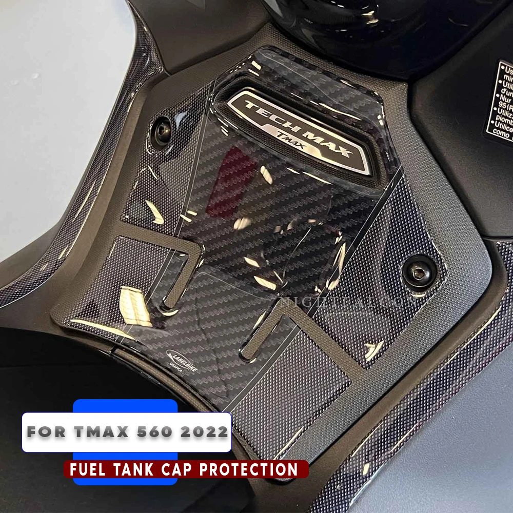 For yamaha tmax 560 2022 Central pedal protection Sticker 3D Tank pad Stickers Oil Gas Protector Cover Decoration