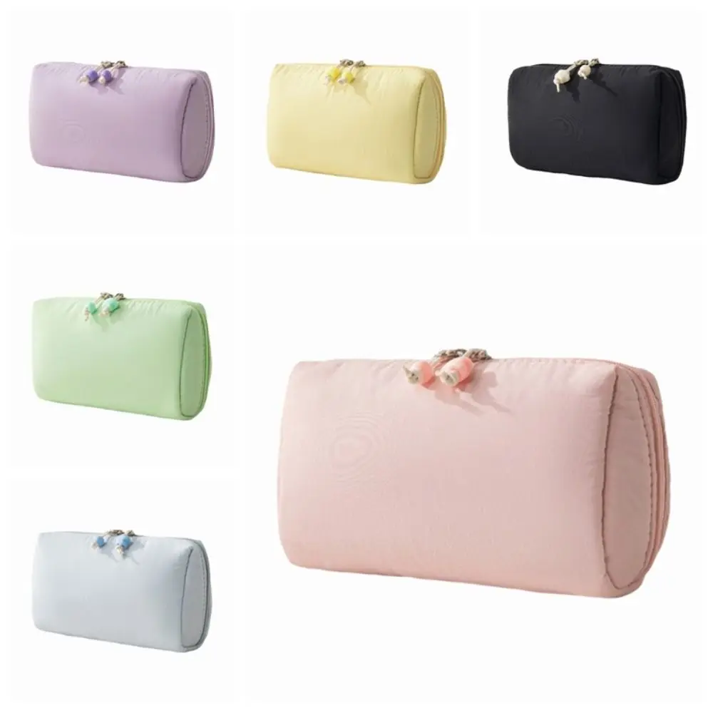 Duża kosmetyczka z dużym pojemnikiem, wodoodporna, przenośna, nylonowa torba na szminki z przegródkami, różne kolory, kosmetyczka w kolorach makaroników.