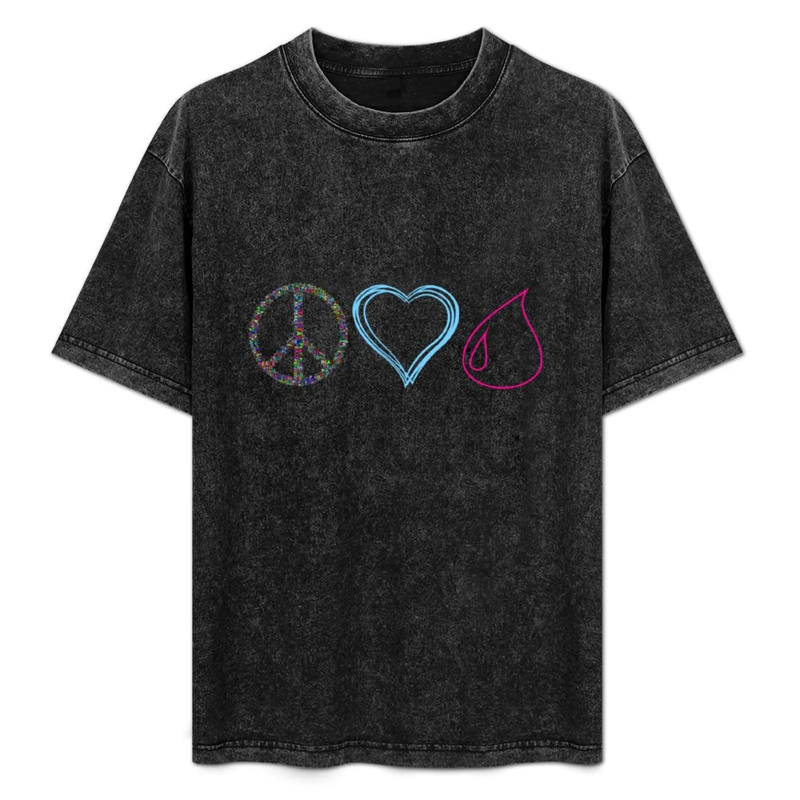 

Peace, Love and Oils T-Shirt Basic Solid Tee for Daily Use