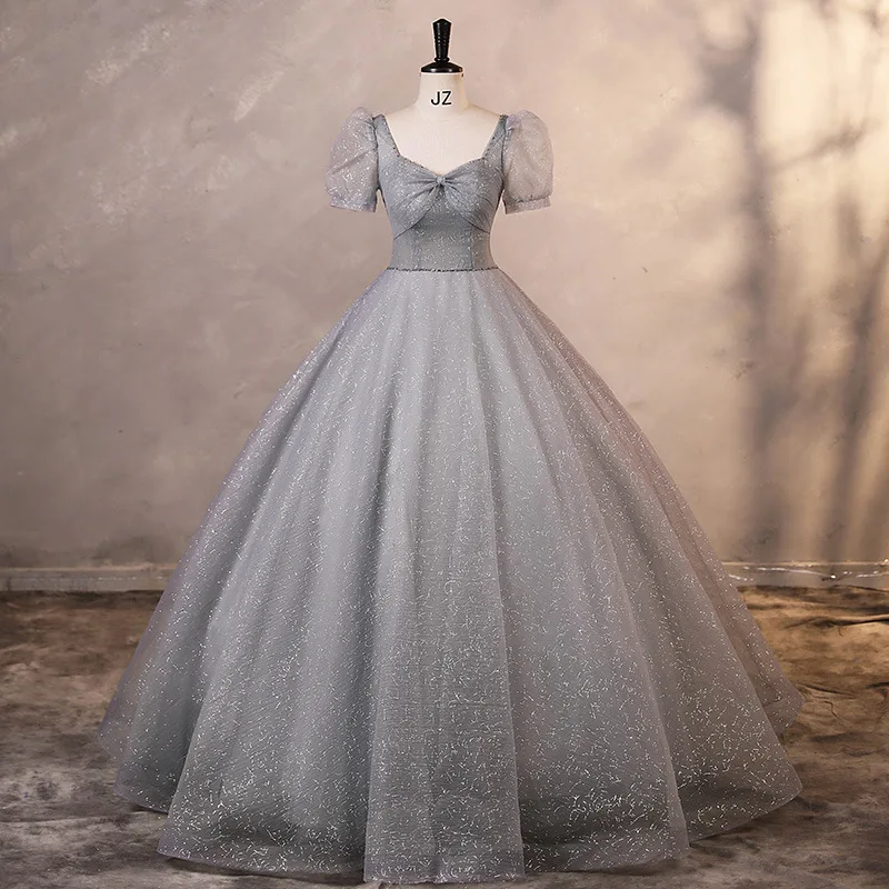 

European and American Evening Dress 2025 Spring/Summer New Long Style Stage Puff Skirt Vocal Art Exam Dress Annual Meeting Host