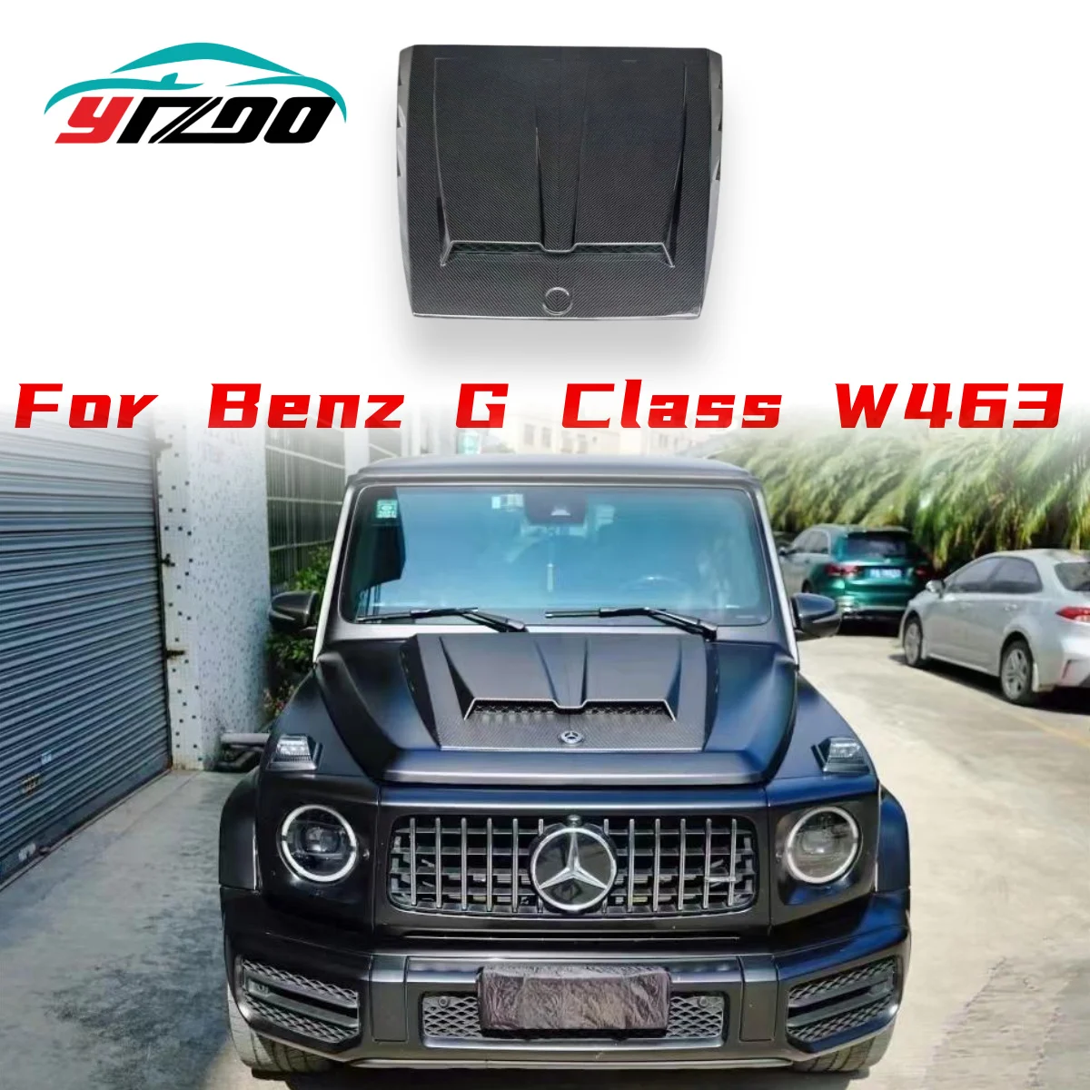 For Mercedes-Benz G-Class W463 G350D G500 G55 G63 AMG 2012-2018 Carbon Fiber Front Vent Hood Shield Hood Auto Parts
