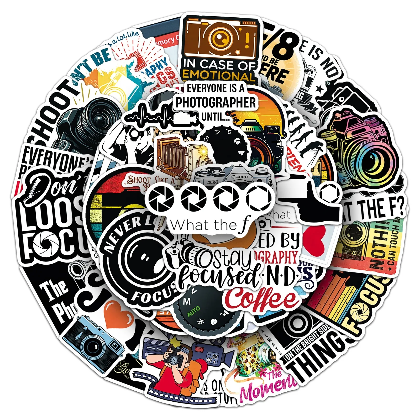 Photography Interest - สติกเกอร์การ์ตูนช่างภาพ 50 ชิ้น ลายกราฟฟิตี้ ตกแต่งภาพถ่าย น่าสนใจ