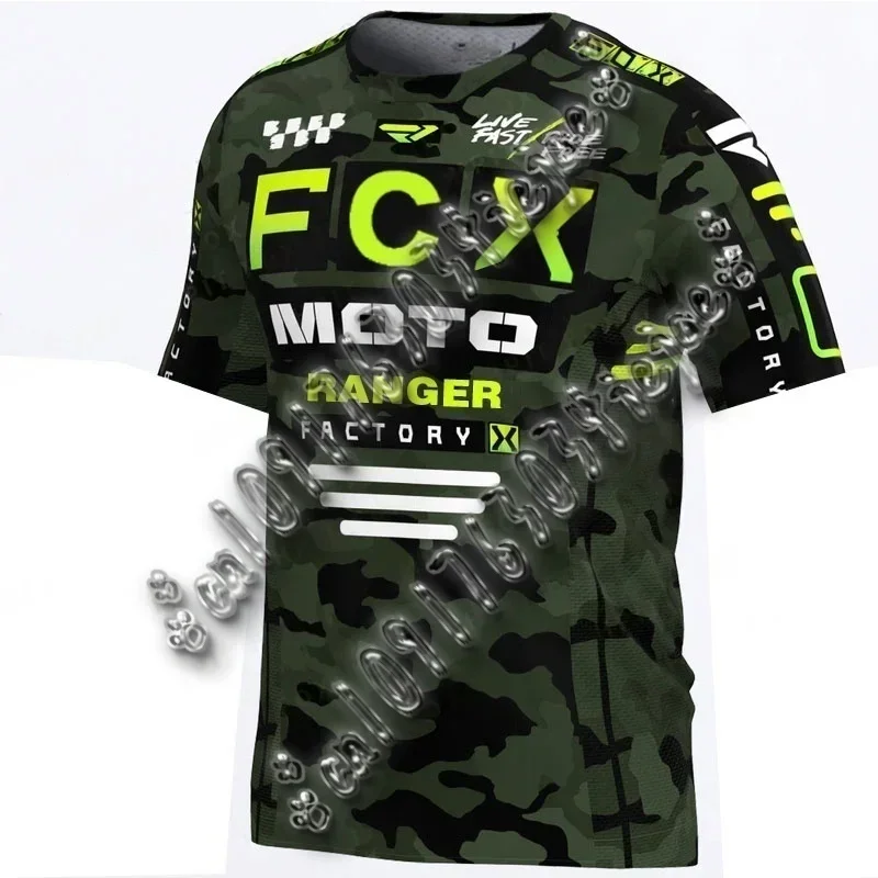 

2024Jersey de equipoRacing Downhill Jersey Mountain Bike Motorcycle Crossmax Shirt Men's Short sleeved MTB Jersey MX Ranger Fcx