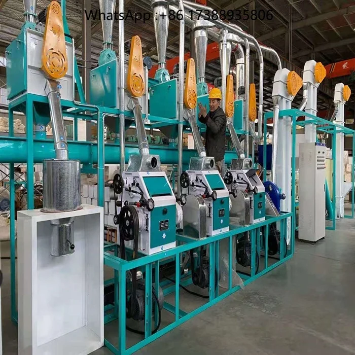 Small Scale 30t/d Motor-Driven Stainless Steel Corn Flour Mill Machine High Efficiency Adjustable Powder Milling