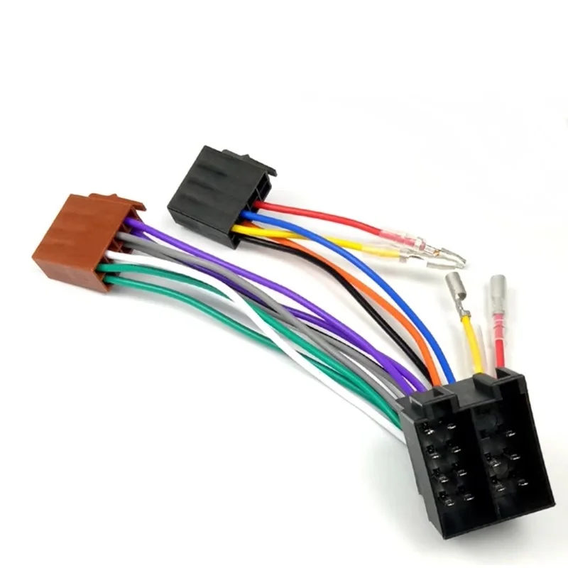 Adaptador de cable ISO para radio estéreo de coche de 16 pines para VW, conector ISO hembra a ISO macho, arnés de cableado, accesorios para automóvil