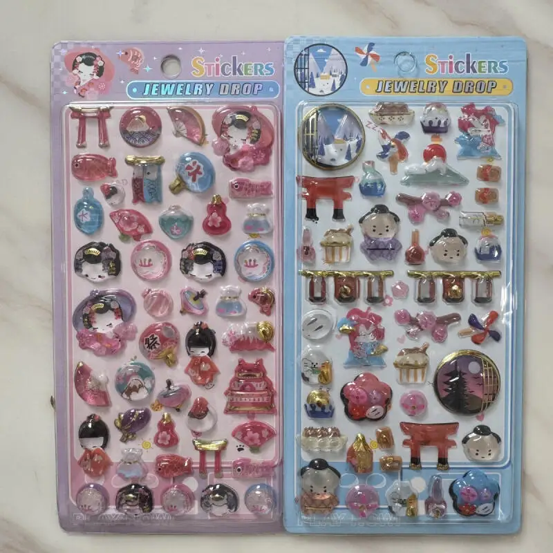 

Kawaii Japanese Sumo Ninja Cartoon 3D Crystal Relief Stickers Creative Girl Phone Case Decoration Birthday Gift Accessories