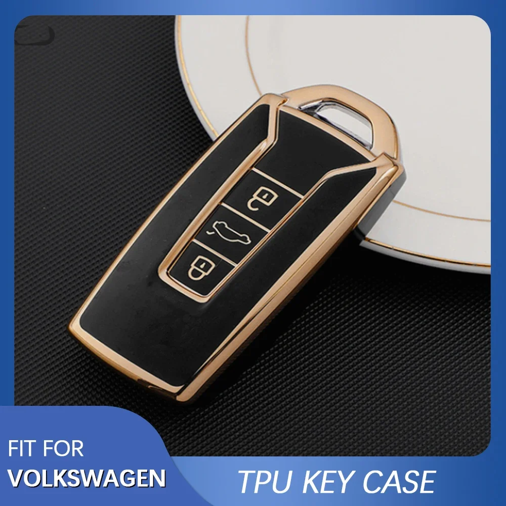 For Volkswagen VW Touareg 2018 2019 2020 2021 2022 Car TPU Remote Key Cover Shell Ring Holder Protector Accessories