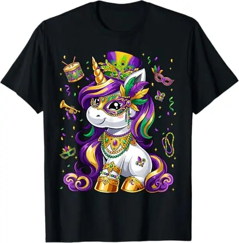 Mardi Gras 2026 Jester T-Shirt Y2k Funny Mardi Gras Coquette Bow Beads Graphic T-Shirt Drinking Drink Carnival Parade Party Tees