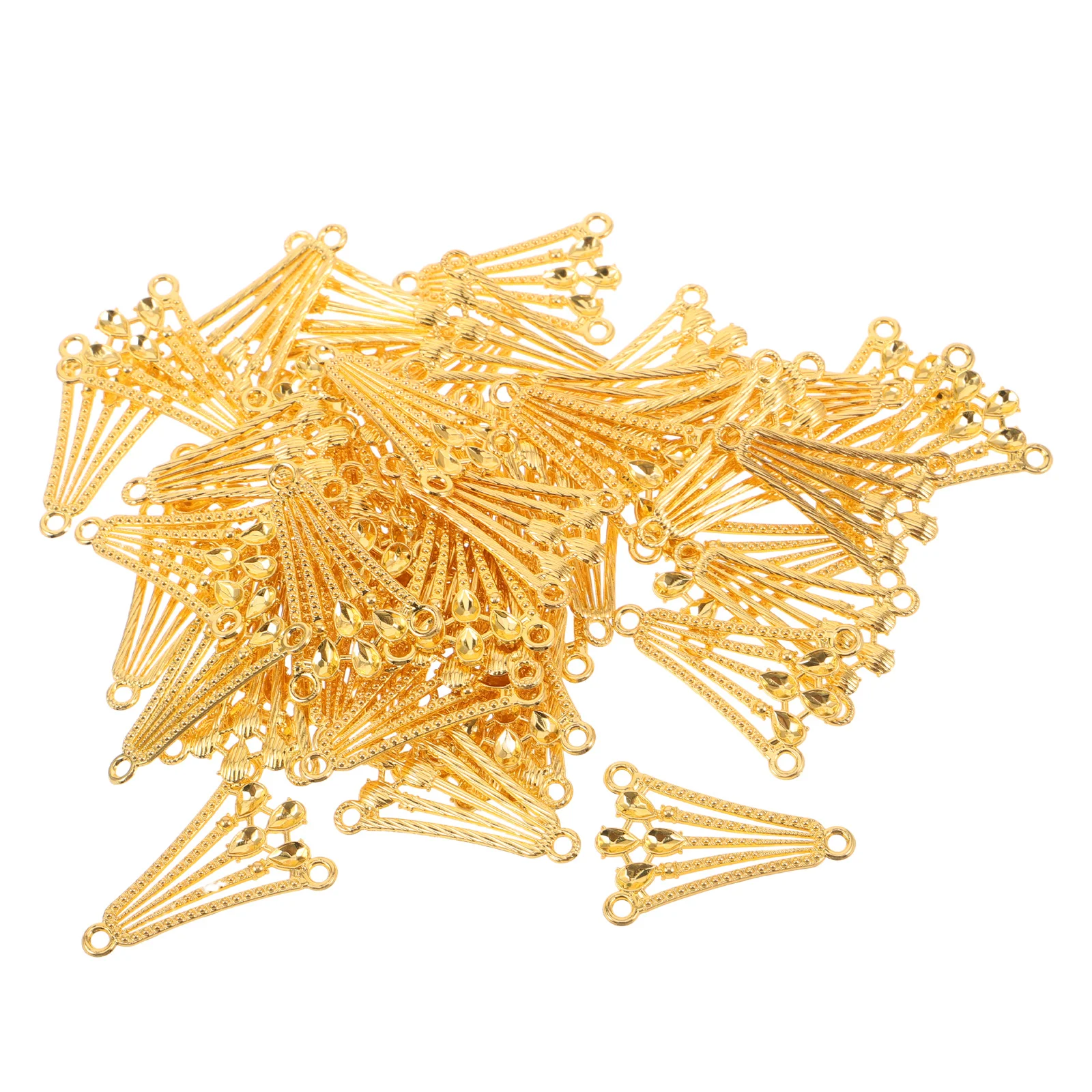 

50pcs Handmade Gemstone Pendants Teardrop Shape Diy Jewelry Making Charms For Necklace Bracelet Craft Vintage Drop Water Alloy