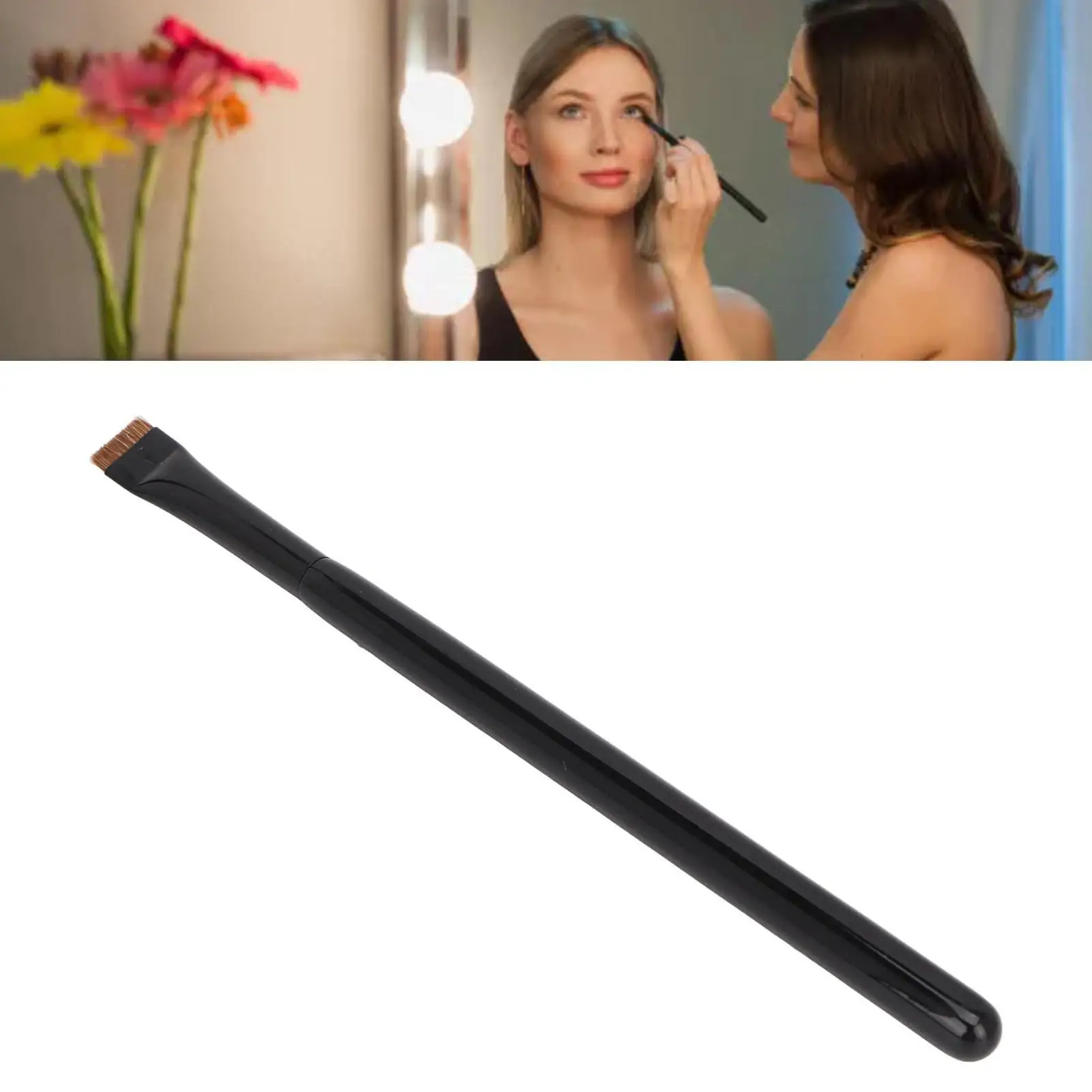 Pinceau plat ergonomique pour eye-liner, outil de maquillage portable, application sûre et facile des sourcils