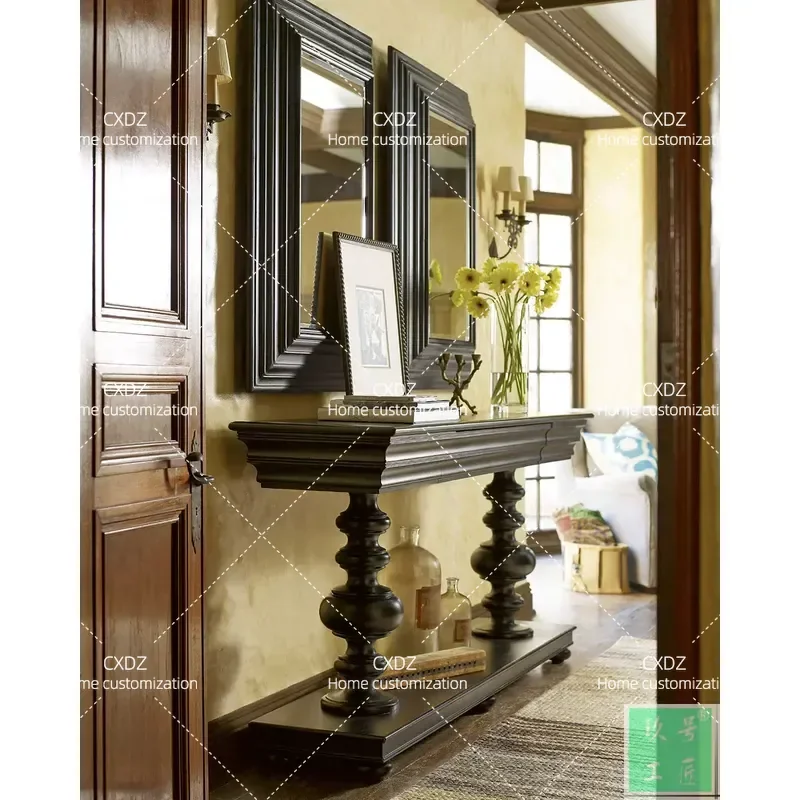 Rural Simple Eco Friendly Neoclassical Leisure Foyer Corridor Living Room Furniture Entrance Cabinet Customization