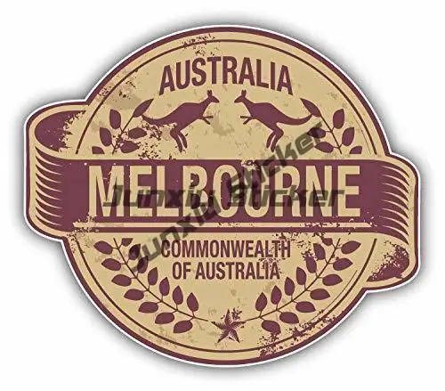 Australia Melbourne Coat of Arms Flag Oval Country Code AUS Flag Sticker Aromantic Australian Shepherd Vinyl Decal Aussie Decor
