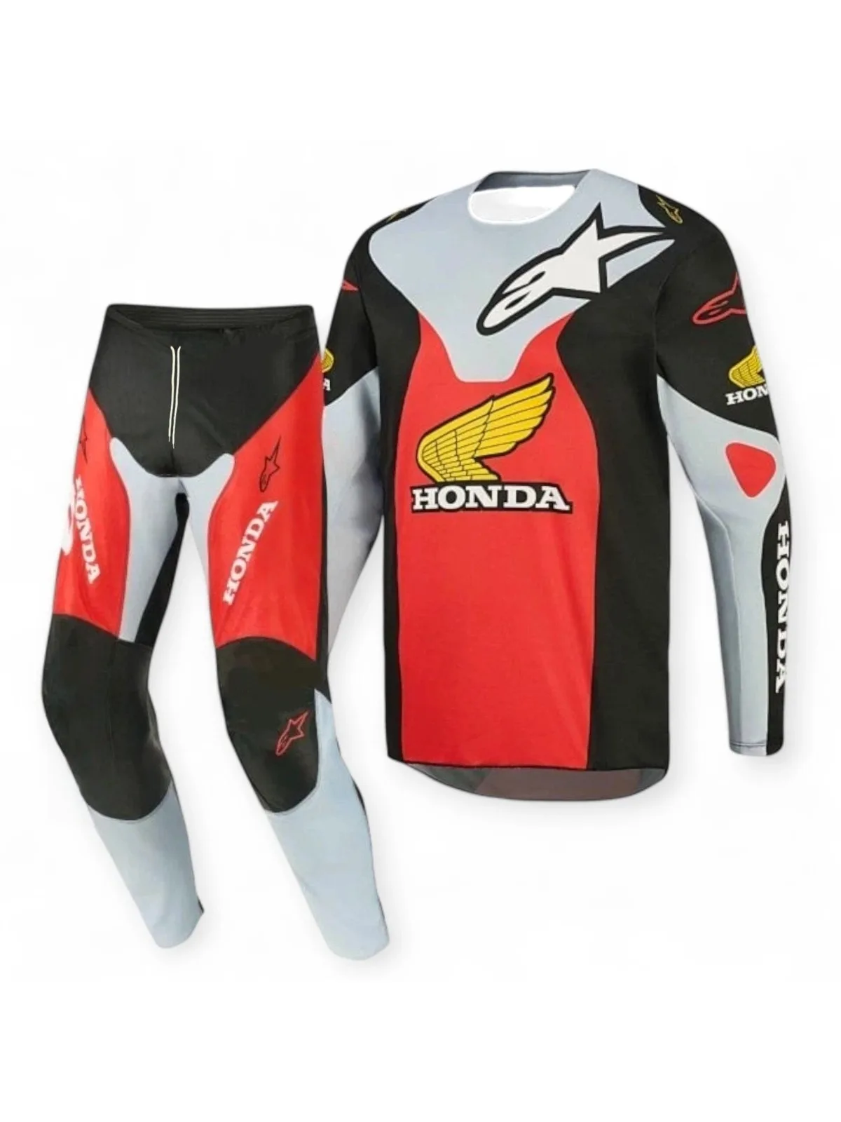 AliExpress Honda Quick Dry Motorcycle Jersey Long Sleeve Breathable Riding Shirt and Pants Dirt Bike Mountain Racing Comfortable Daily Gear