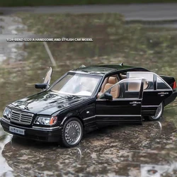 Scale Car 1:24 Mercedes Benz S320 W140 Alloy Miniature Car Model Diecast Metal Sound＆Light Collection Children Toy Vehicle Gift