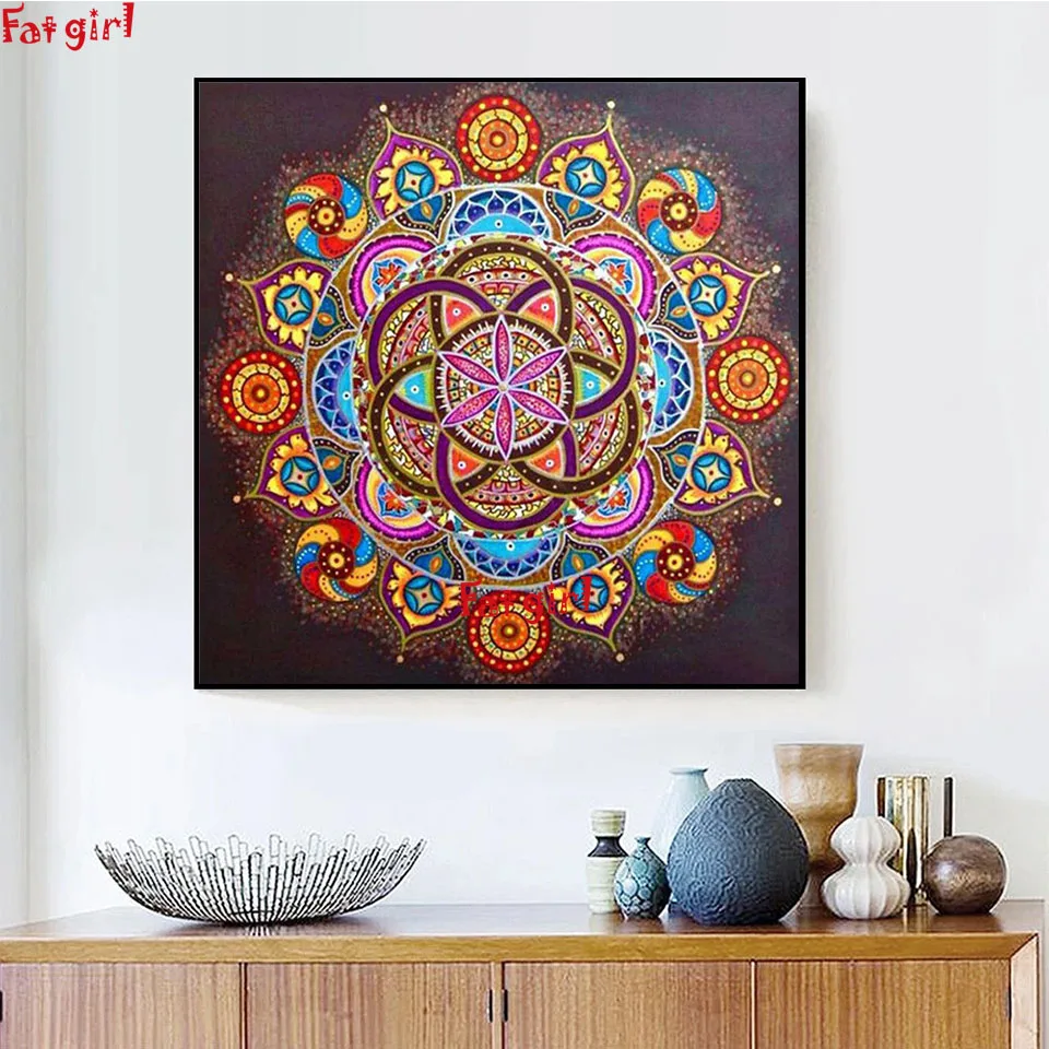 Pittura diamante 5d fai da te Mandala diamante ricamo punto croce immagini di fiori di strass mosaico fatto a mano trapano completo Decor