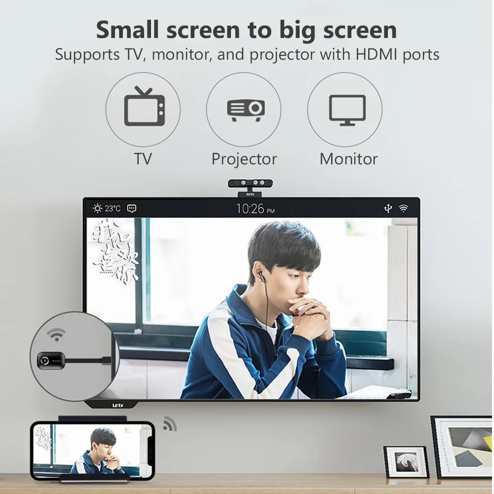 WiFi 2.4G/5G HDMI-Màn Hình Tương Thích Phát 4K Gương Airplay Miracast DLNA Mirascreen Hiển Thị Thu g9 Plus Dành Cho IOS Android