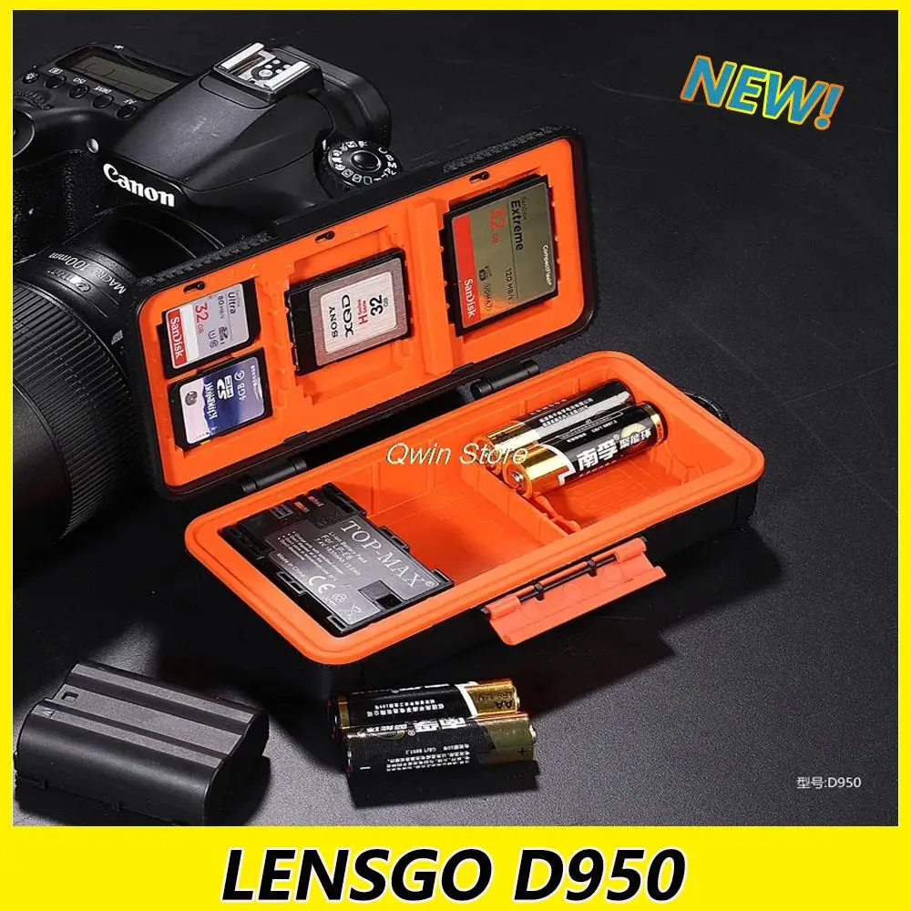 ENSGO-Camera Battery Storage Box Case, Protetor à Prova de Choque, SD, CF, XQD Memory Card, AA Battery Organizer, D950