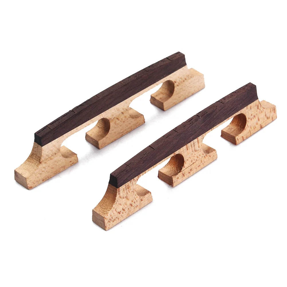 

2Pcs Rosewood Banjo Bridge 6 Strings Maple Base Stability Clear Tone Transmission for Guitar Ukulele Banjo Bridge