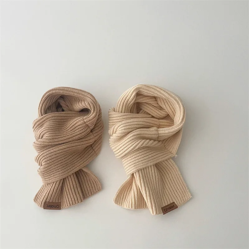 Korean Style Kids Baby Muffler Scarf for Boys Girls Winter Warm Knitted Soft Collar Neck Ring Scarf Children Bebe Scarves 2-14Y