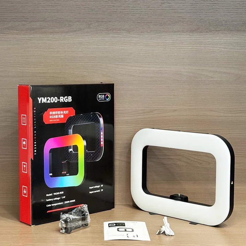 جديد يده حلقة LED قابلة للشحن ملء الضوء المحمولة الهاتف المحمول البث المباشر التصوير سطح المكتب ضوء السيلفي