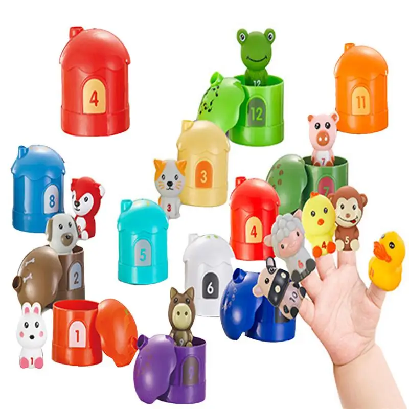 

Learning Barn Toys Education Toys Motor Skill Toys Farm Animal Finger Puppets For Kids durable Toddler Montessori Learning Toys