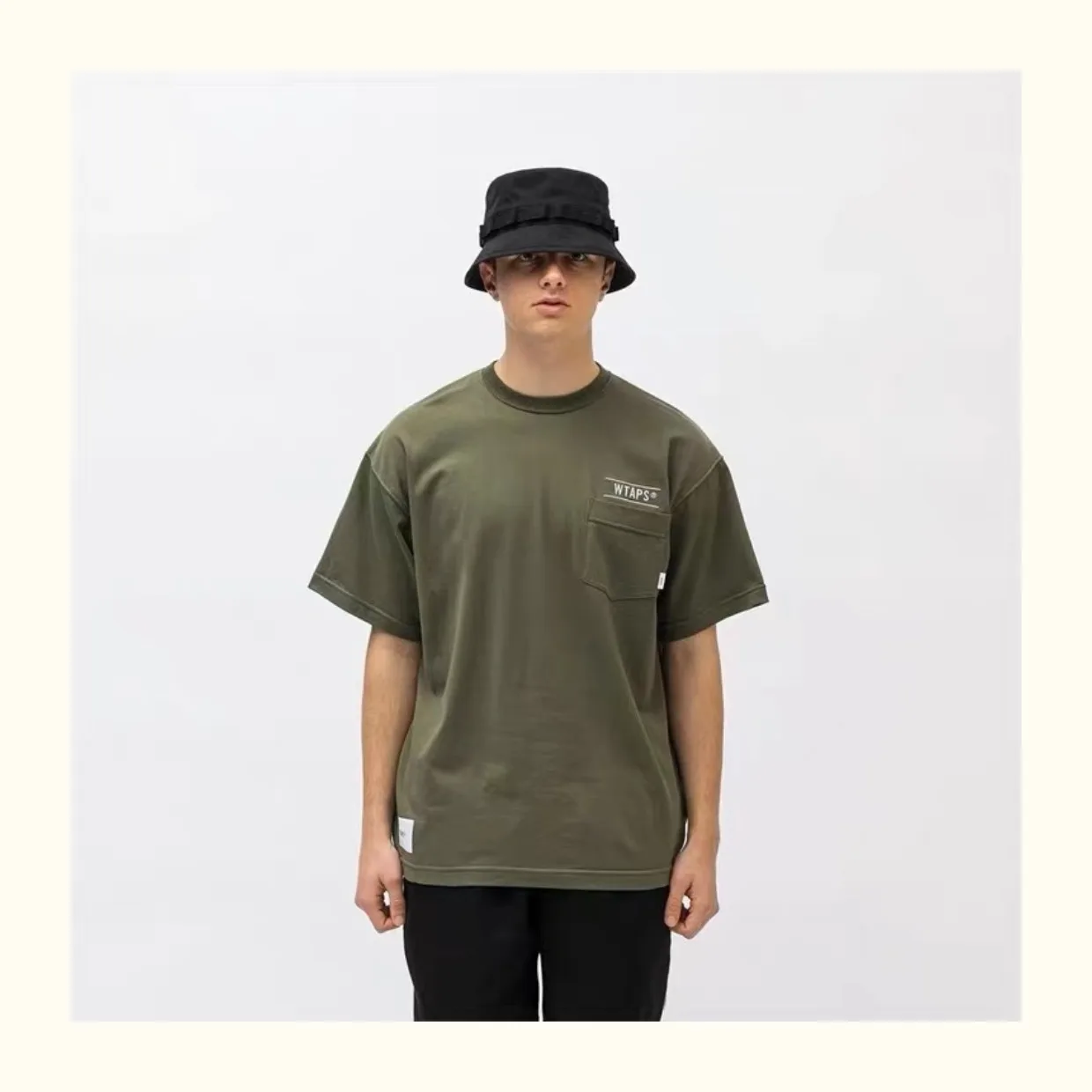 

2023 WTAPS Japanese Loose Casual Pocket Embroidered COTTON Short Sleeve T-shirt TX938