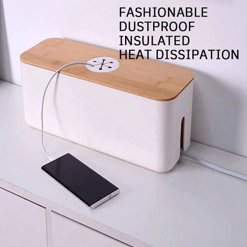 New Cable Storage Box Desktop Charging Cable Data Cable Storage Device Plug Socket Cable Management Device