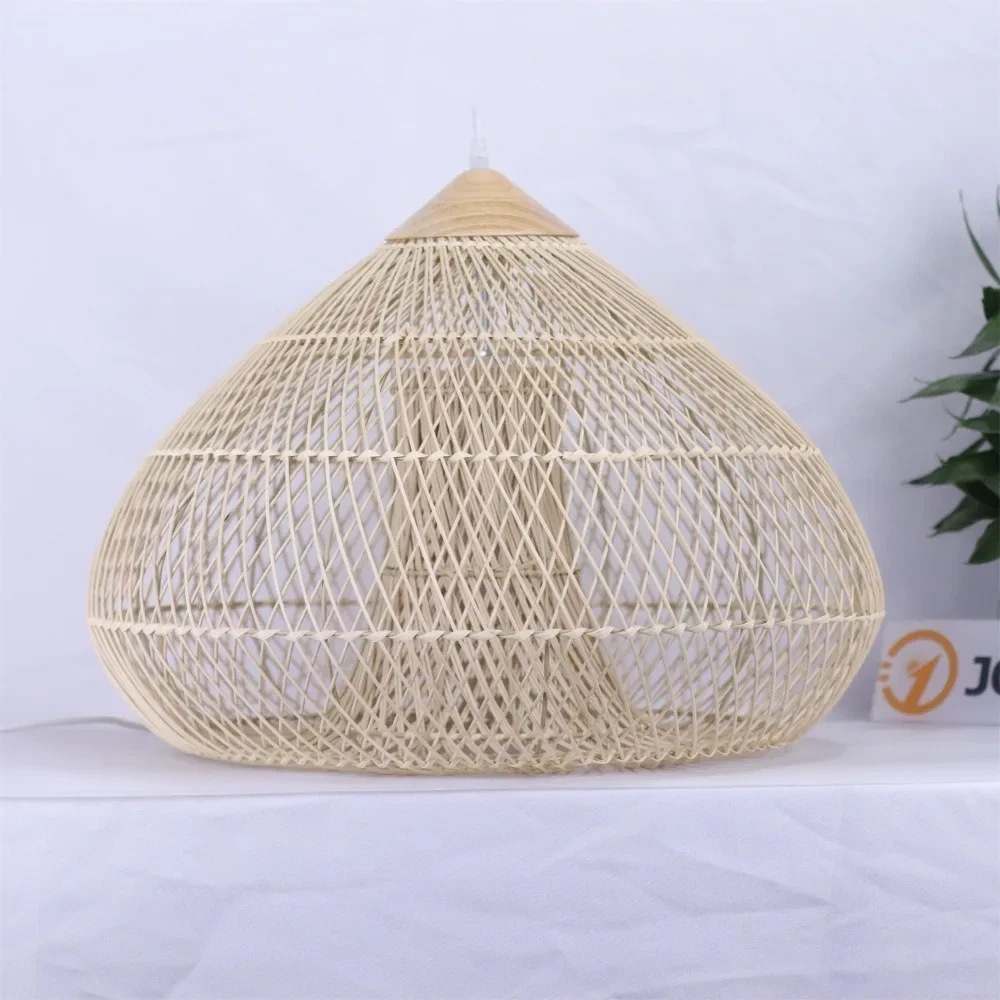 JOYINLED 60/80cm E27 Chinese Style Retro Chandelier Pendant Lamp Wooden Wind Woven Pendant Lamp Decor Lamp Hot Pot Restaurant