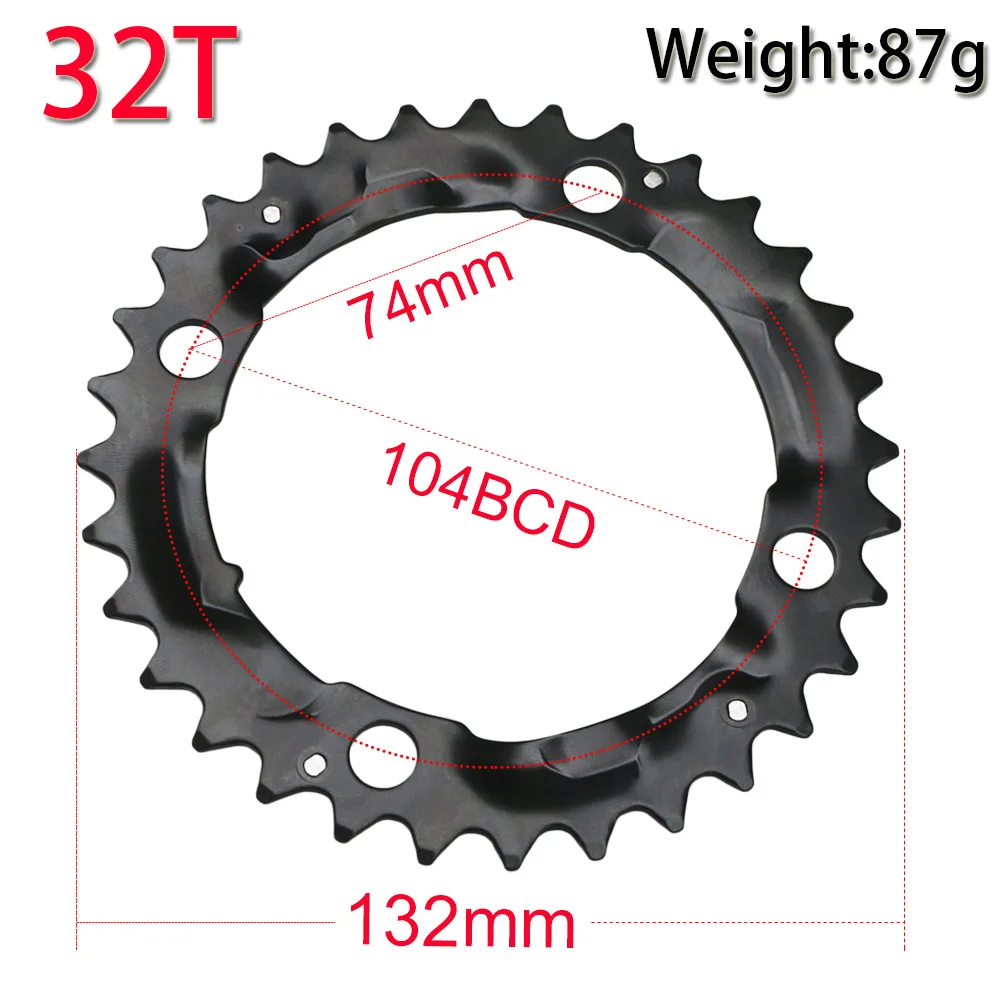 64/104 BCD MTB Chainring 3*9S 9 speed 22T 32T 44T Bicycle Triple Chainring Durable Mountain Bike Chainwheel Bike Crankset Part