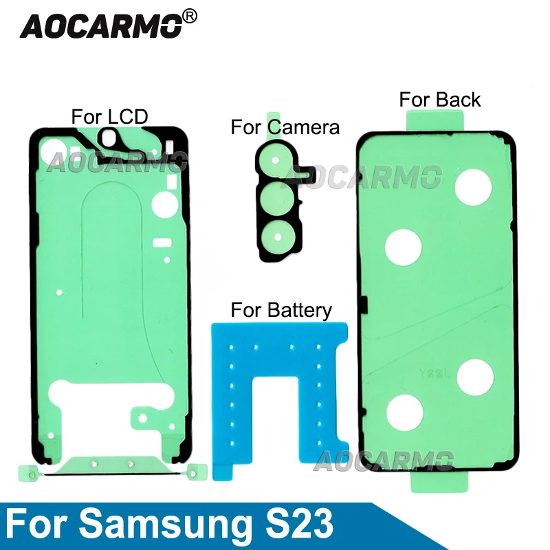 Aocarmo For Samsung Galaxy S23 Front Screen LCD Adhesive Back Adhesive Back Cover Waterproof Sticker Glue Replacement SM- S911