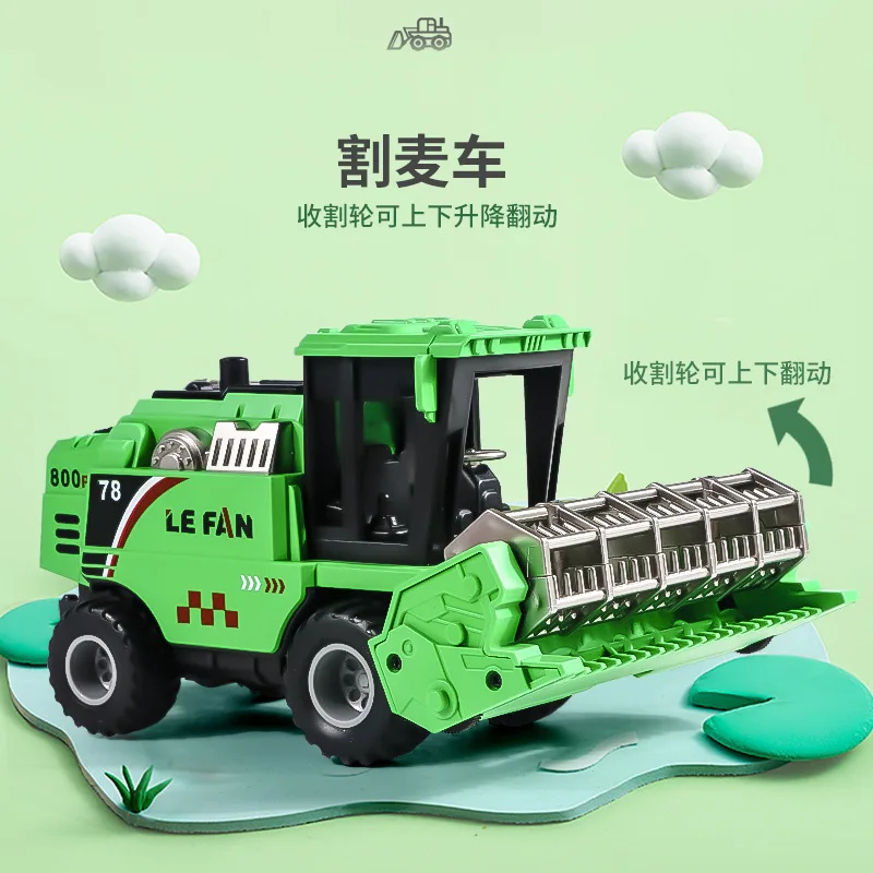 Inertia,Simulation Rotating Wheel,Joint Mobility,Farmer Harvester, Engineering Vehicle Tractor,Children's Vehicle Model Toy,XT35