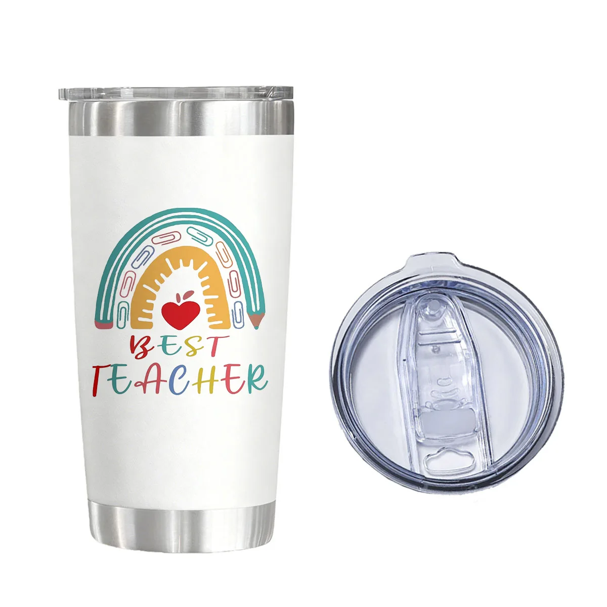 

Best Teacher Rainbow Vacuum Flask 20 oz - Back To School Gift Insulated Tumbler