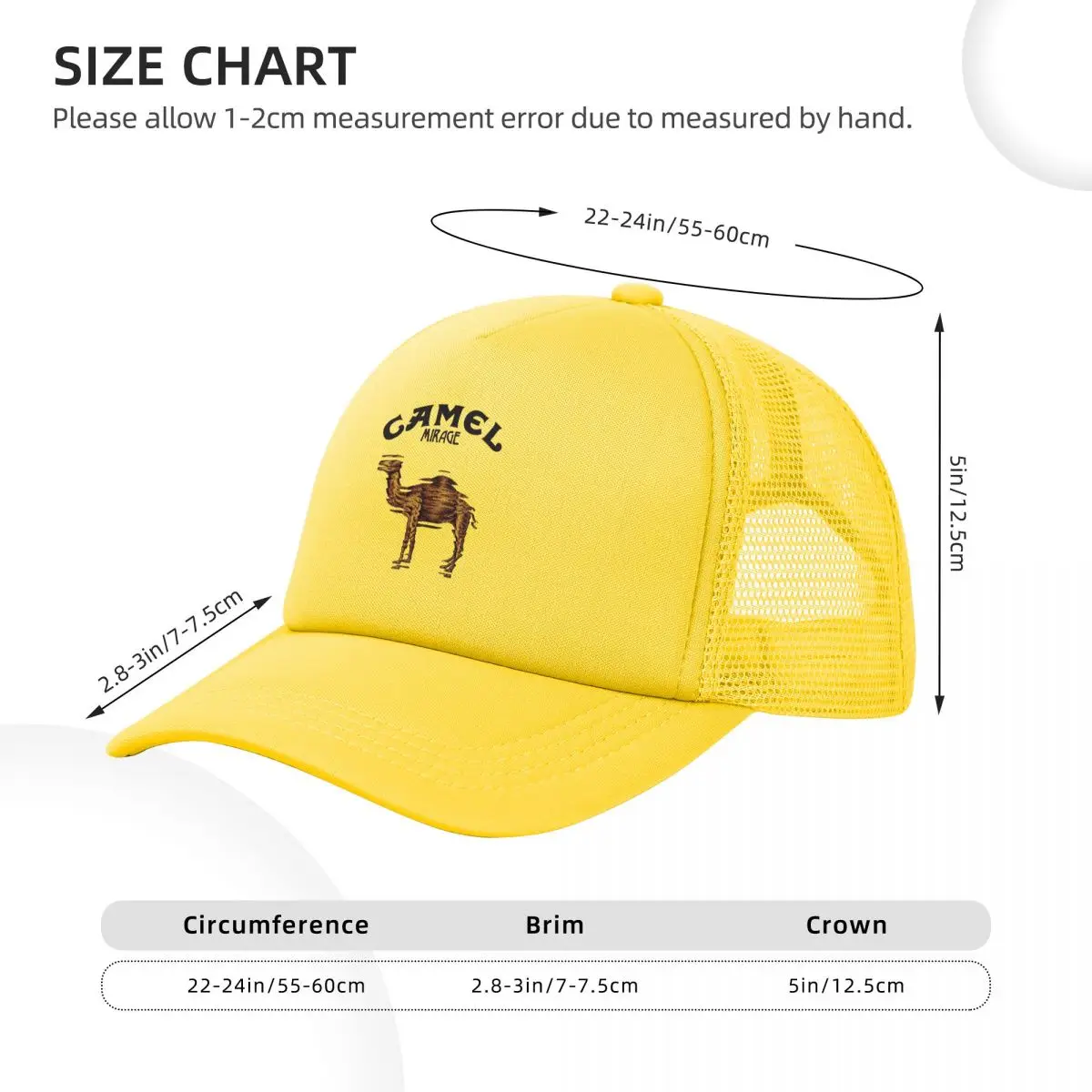 Camel Mirage Trucker Hat Men Women Fashion Animal Dad Hat Sun Caps Fishing Hat Breathable Snapback Caps Mesh Baseball Cap