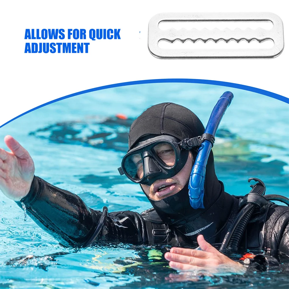 4 قطعة الفولاذ المقاوم للصدأ الغوص حزام الوزن مشبك مسننة الشريحة سدادة ل الغوص حزام حارس حزام التجنيب كليب