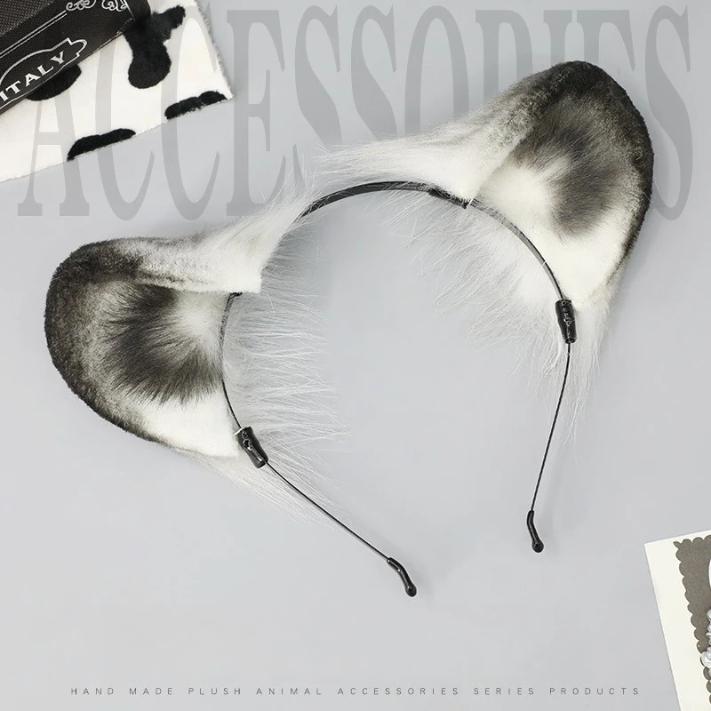 

Fluffy Ears Cosplay Headband Arknights Operator Jie Bear Ears Realistic Animal Ear Hairband for Anime Convention