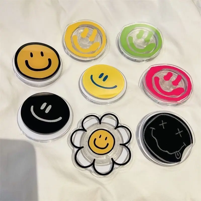 

Korean Smile Face Flower Magnetic Ring Holder - Universal Phone Grip Stand, 360° Rotatable Kickstand for iPhone Samsung