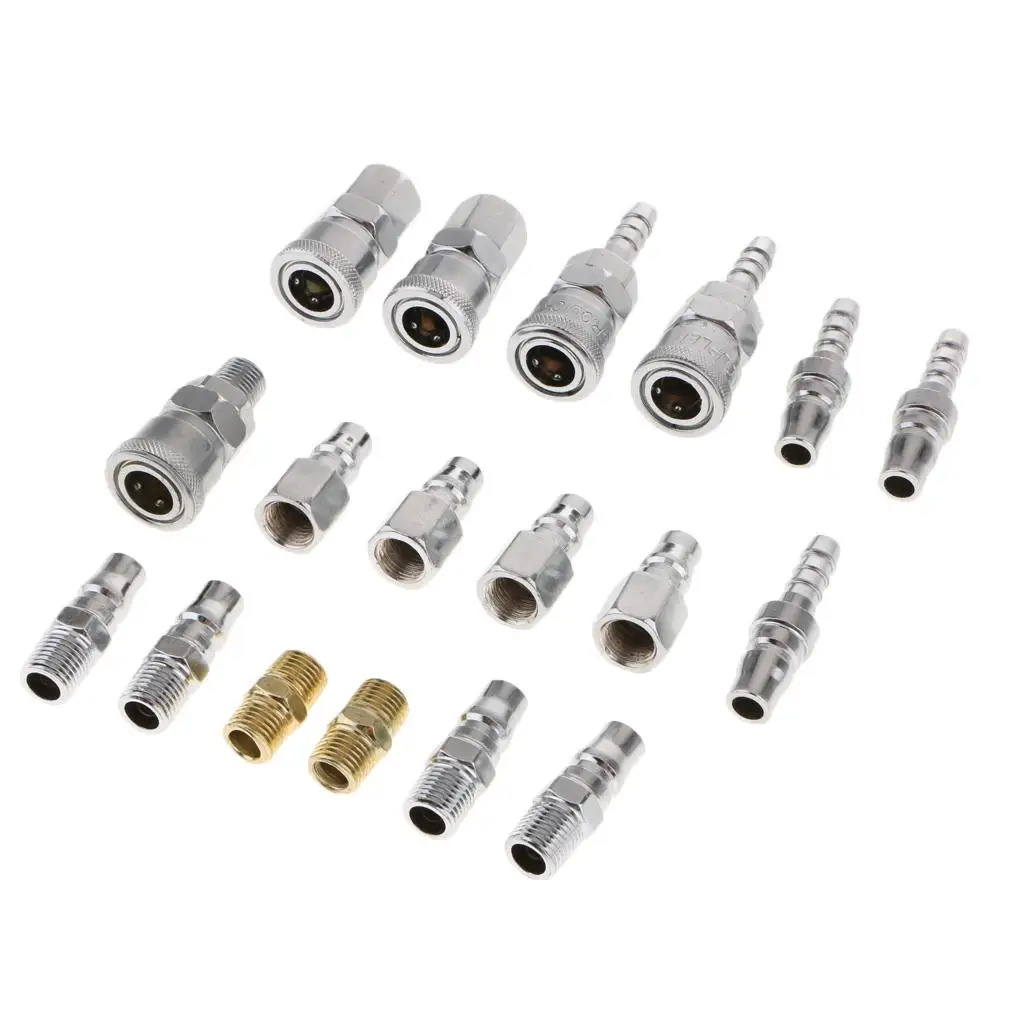 

18 Pcs. Compressed Air Coupling Set Quick Coupling Hose Connection Plug for