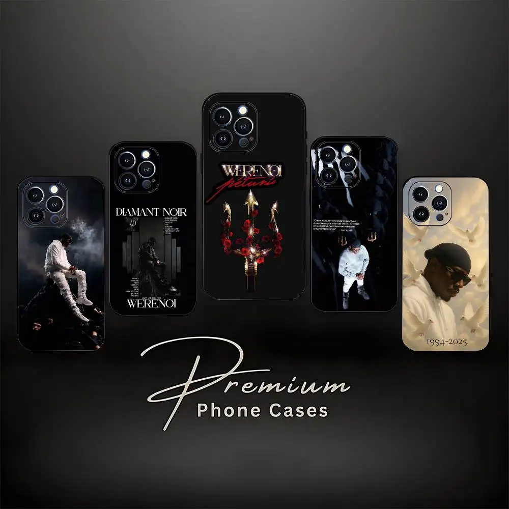 

W-Werenoi Diamant Noir Phone Case For iPhone 17,16,15,14,13,12,11 ,Pro Max,XS,X,XR,SE,Mini,8,7,Soft Silicone Black Cover