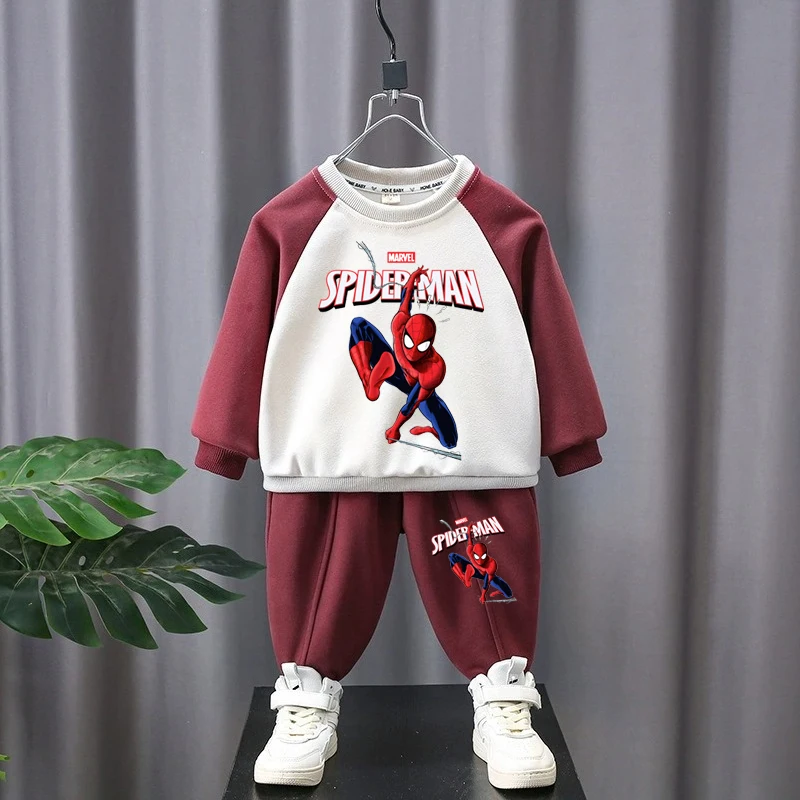 ديزني الخريف طفل الفتيان الرجل العنكبوت الملابس المطبوعة مجموعة طفل بلوزات البلوز بلوزات وسراويل 2 قطعة دعوى الأطفال رياضية #5