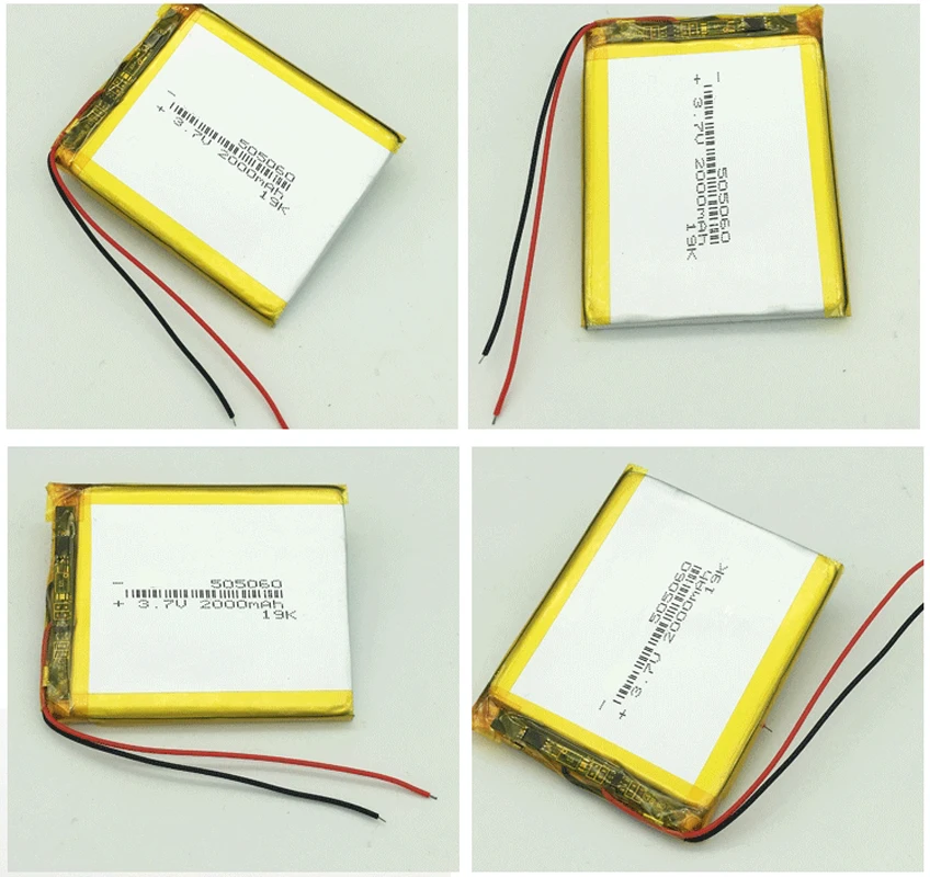 505060 2000mah 3.7V Lithium Polymer Battery For Game Player Cell Phone Tablet PC MID LED Light Rechargeable Li-polymer Batteries