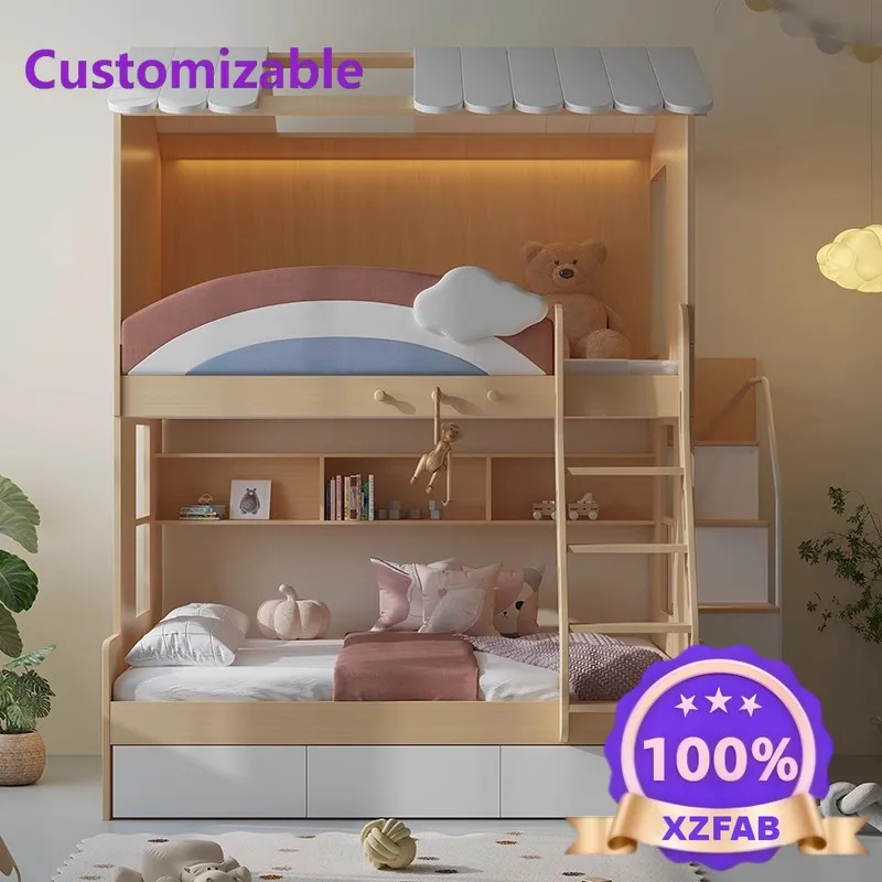 Factory Direct 2026 Nordic small apartment mother and child bed high and low multi-functional combination bunk