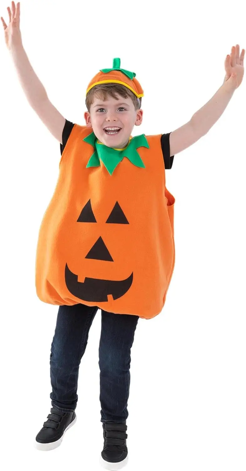 Spooktacular Halloween Pumpkin Costumes， Adorable 3-Piece Kids Pumpkin Costume Set (Unisex for Boys & Girls)， Plus Awesome Ad