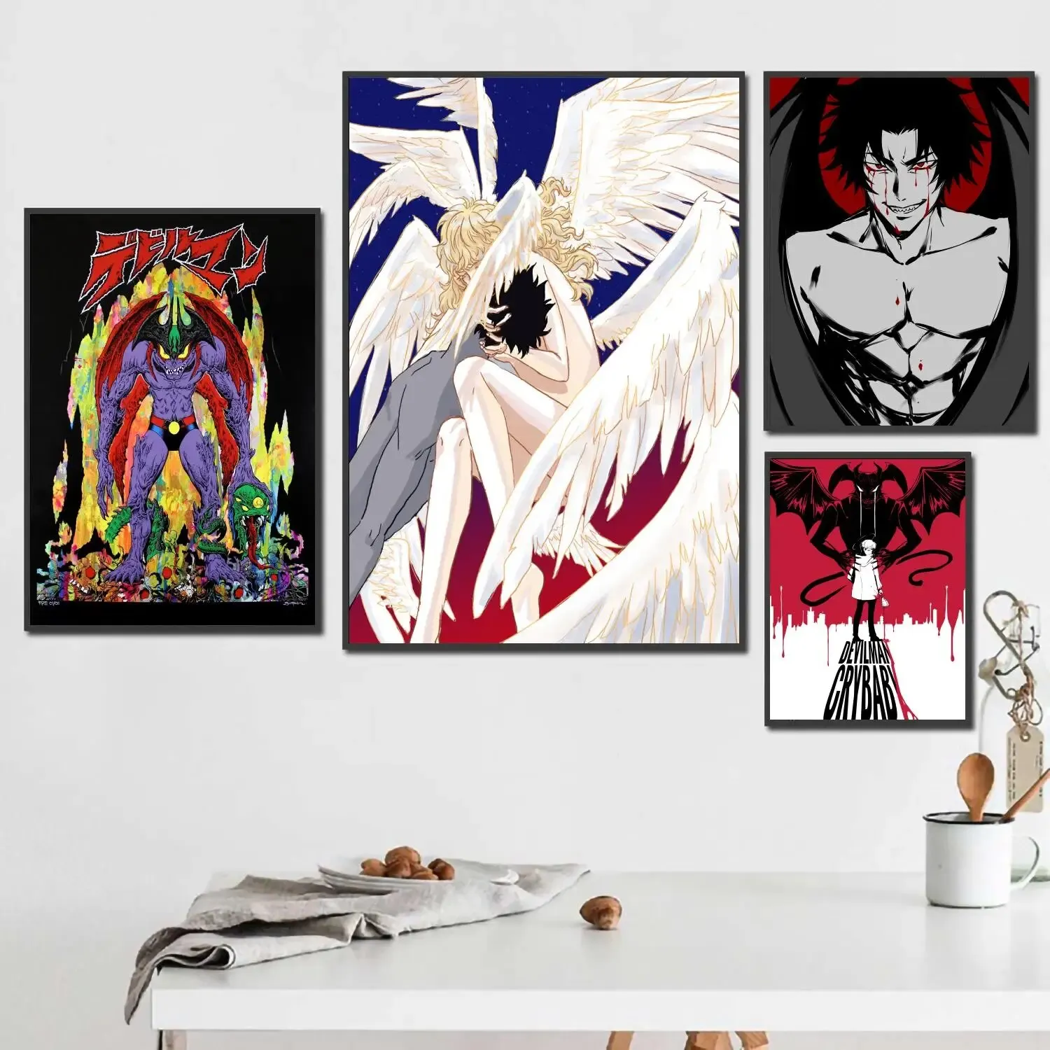 Devilman Crybaby Canvas Poster x  Japanese Manga Anime Wall Art for Room Bar  Cafe Decor Gift Idea