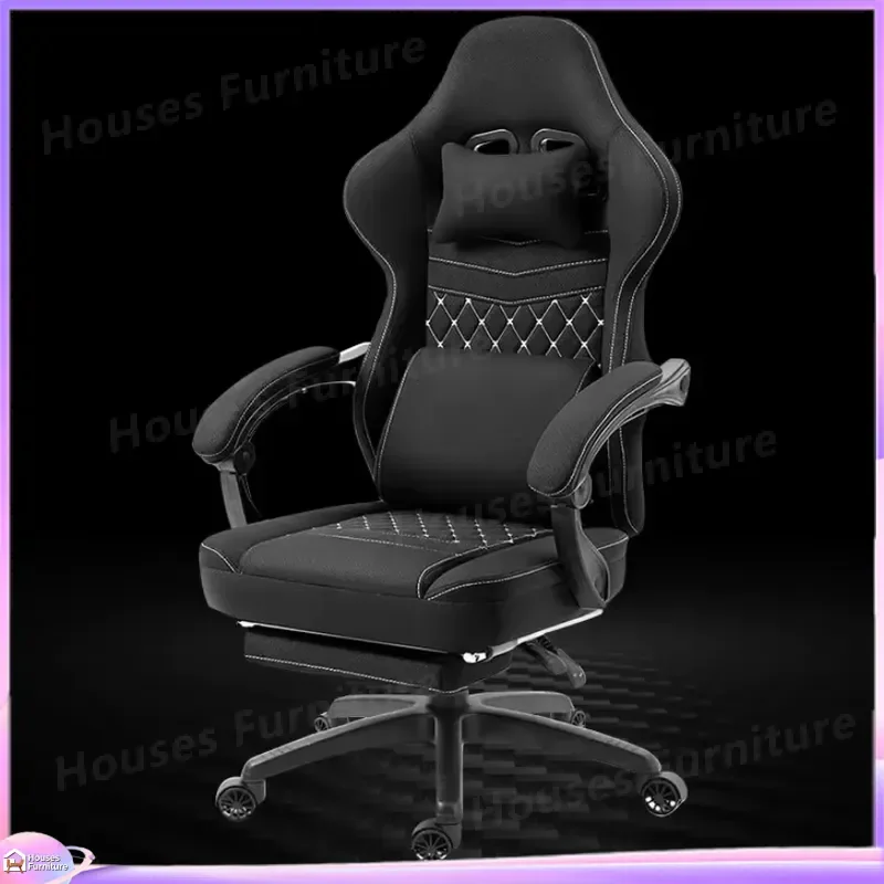 Dowinx Gaming Chair Ergonomic High Back Office Computer Seat with Massage Lumbar Support Footrest Reclining Swivel Fabric view 4