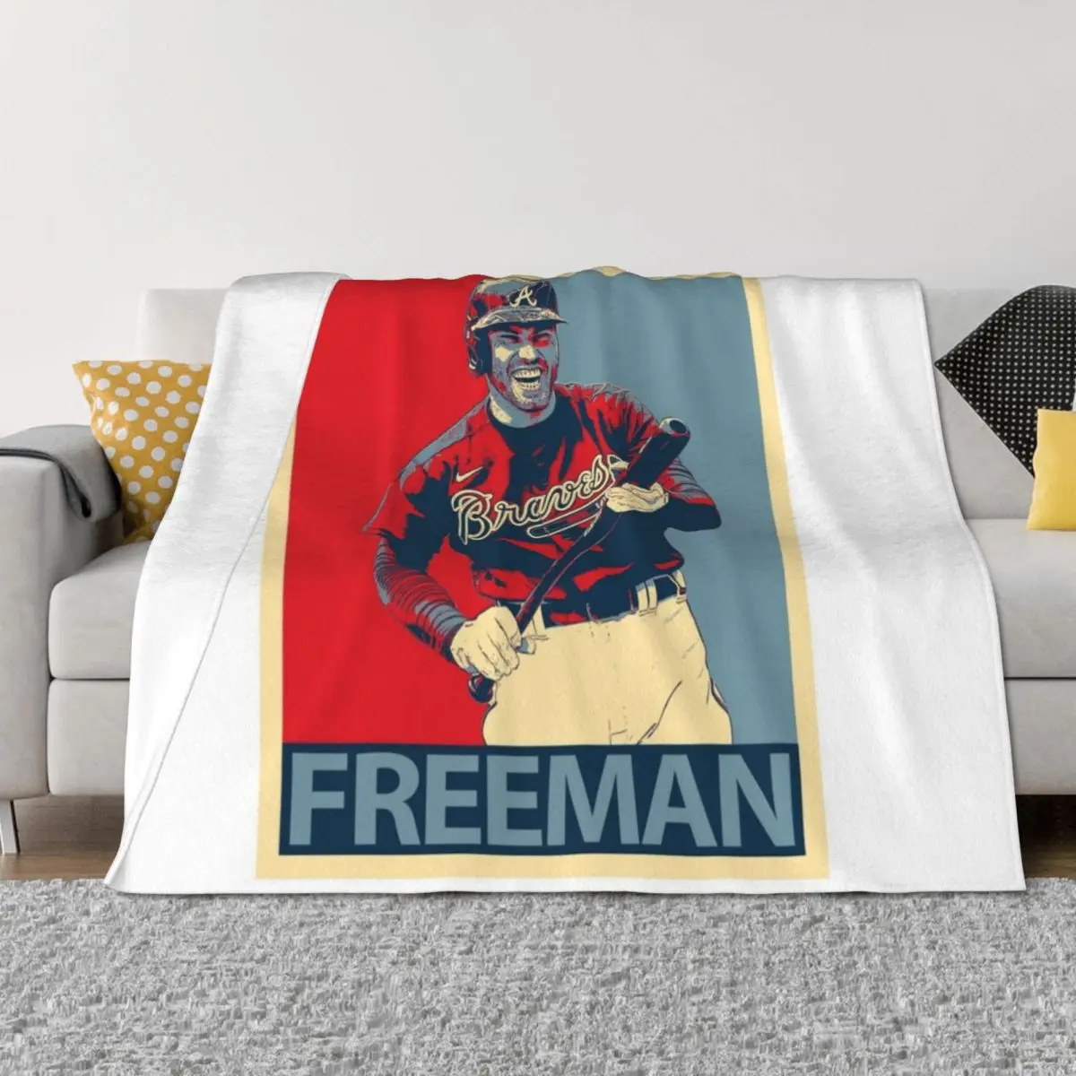 

freddie freeman design Throw Blanket valentine gift ideas for sofa Summer Beddings Giant Sofa Blankets