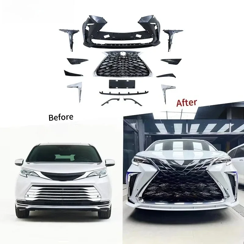 Suitable for 2021-2022 To-yo-ta Sienna  This Kit Includes Front and Rear Bumpers a Grille Upgrade for a Dream-like Experience
