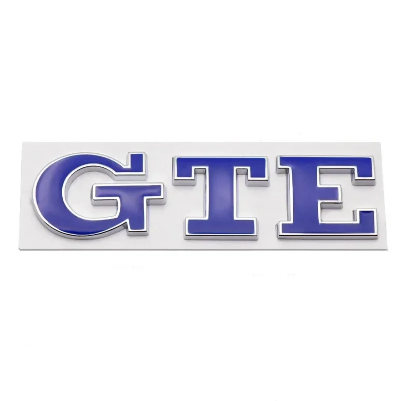 3D Metal Blue GTE Letter Rear Trunk Front Grille Car Emblem Badge Sticker Decal For VW Golf 7 GTE MK7 5 7.5 8 Passat Accessories