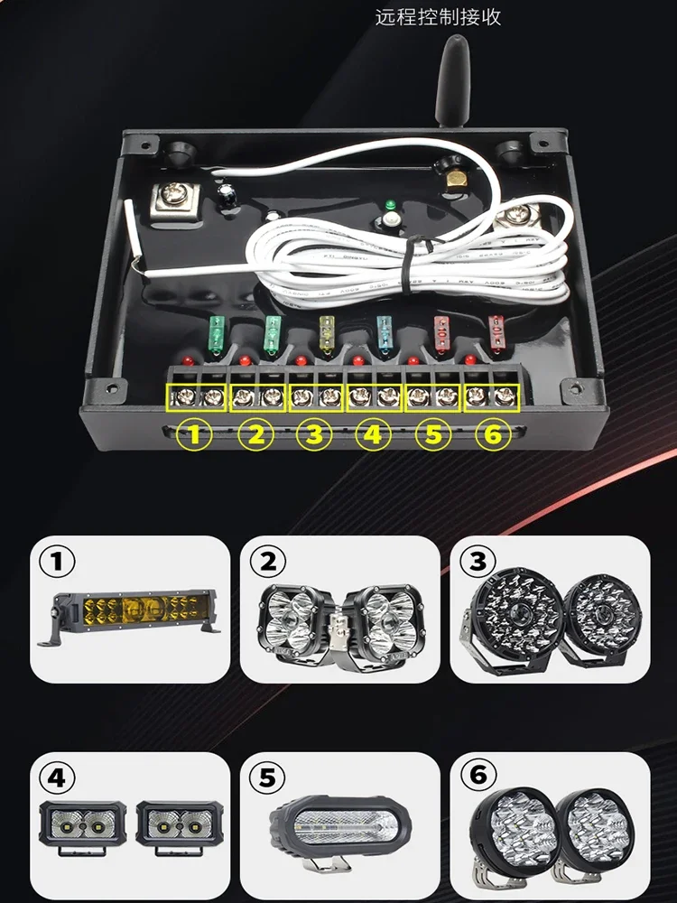 For GWM Tank 300 2021-2026 Car A-Pillar Six-Way Integrated Handle Switch Wireless Remote Control LED Spotlight Switch Panel detail image 4